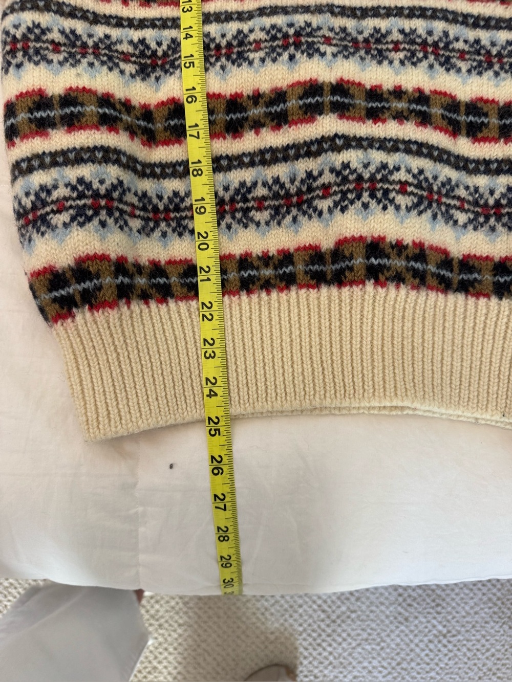 Vintage Green Hawk Fair Isle Knit Wool Sweater Tag L Fits Small Unisex